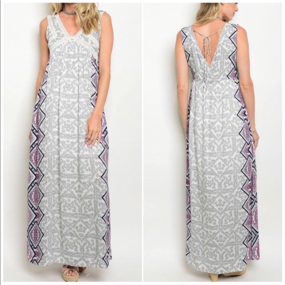 Love riche V Neck and Back Maxi Dress Size S K45